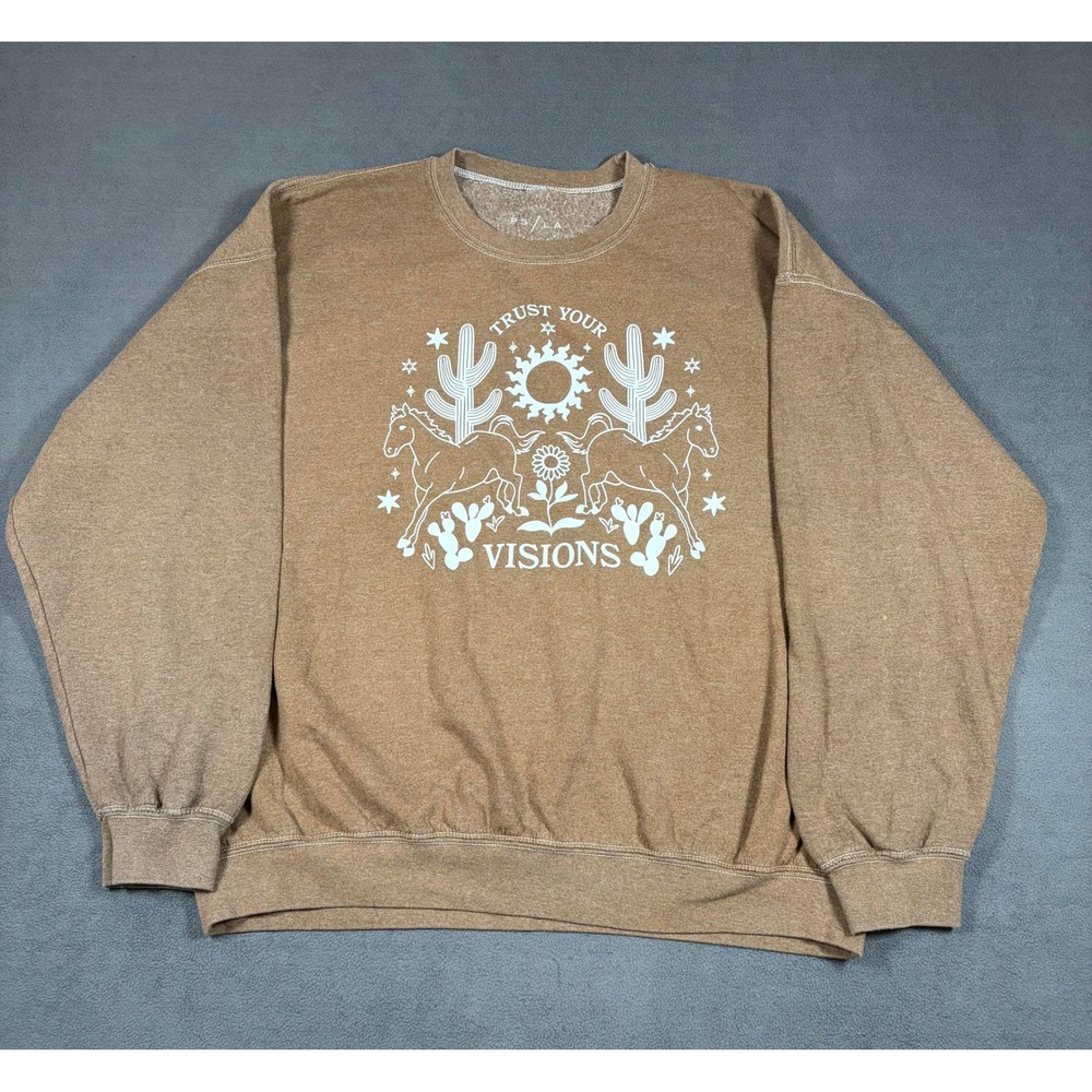 PS / LA Sweatshirt Womens OS Brown Trust Your Visions Graphic Pullover